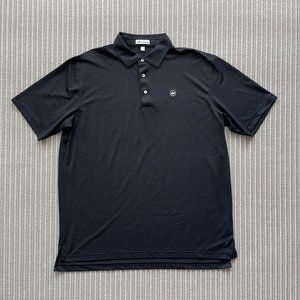 Peter Millar Solid Stretch Mesh Polo - Black - Size XL